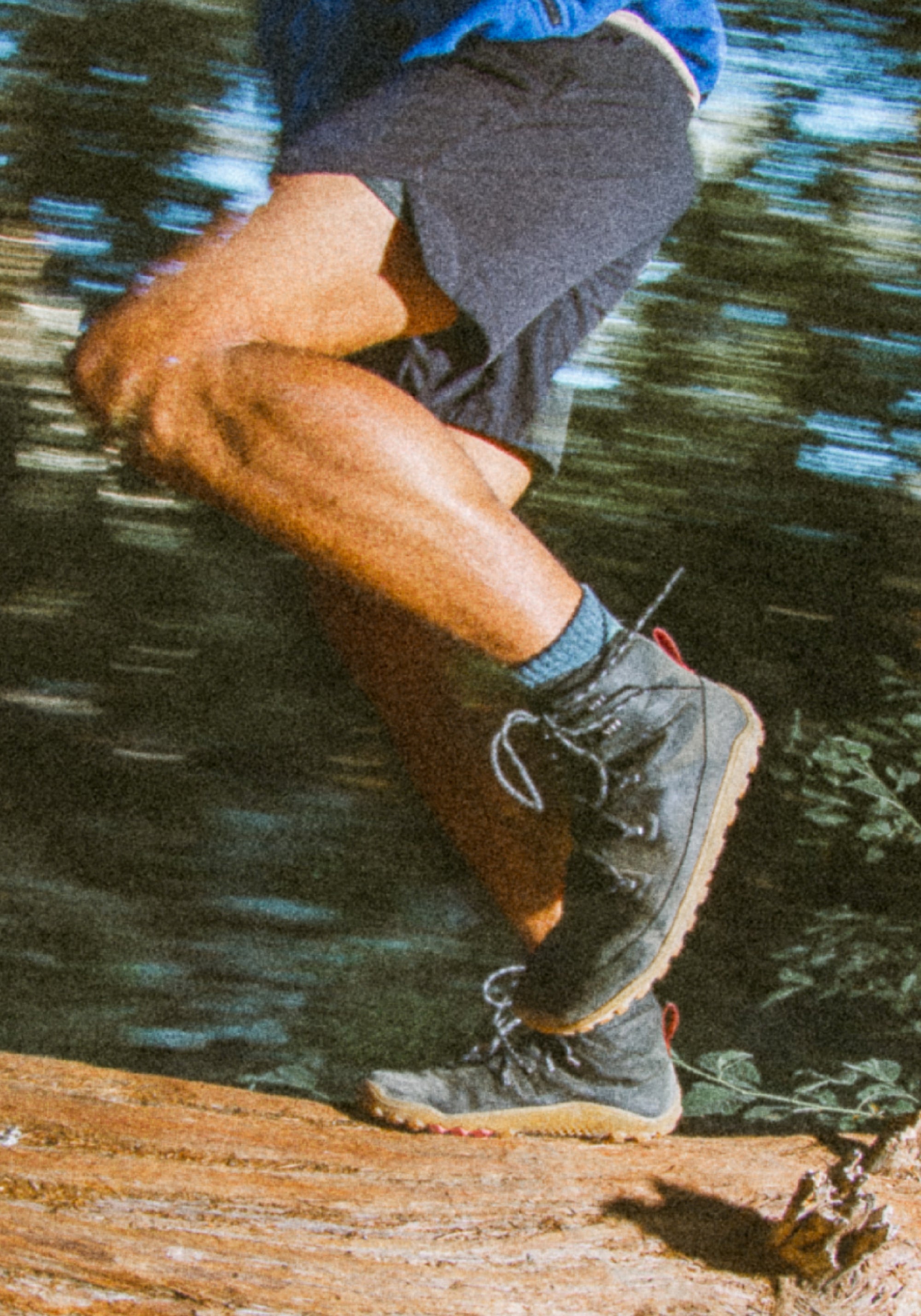 Bocanci drumeție Barefoot din piele - Tracker Leather AT II Men Obsidian