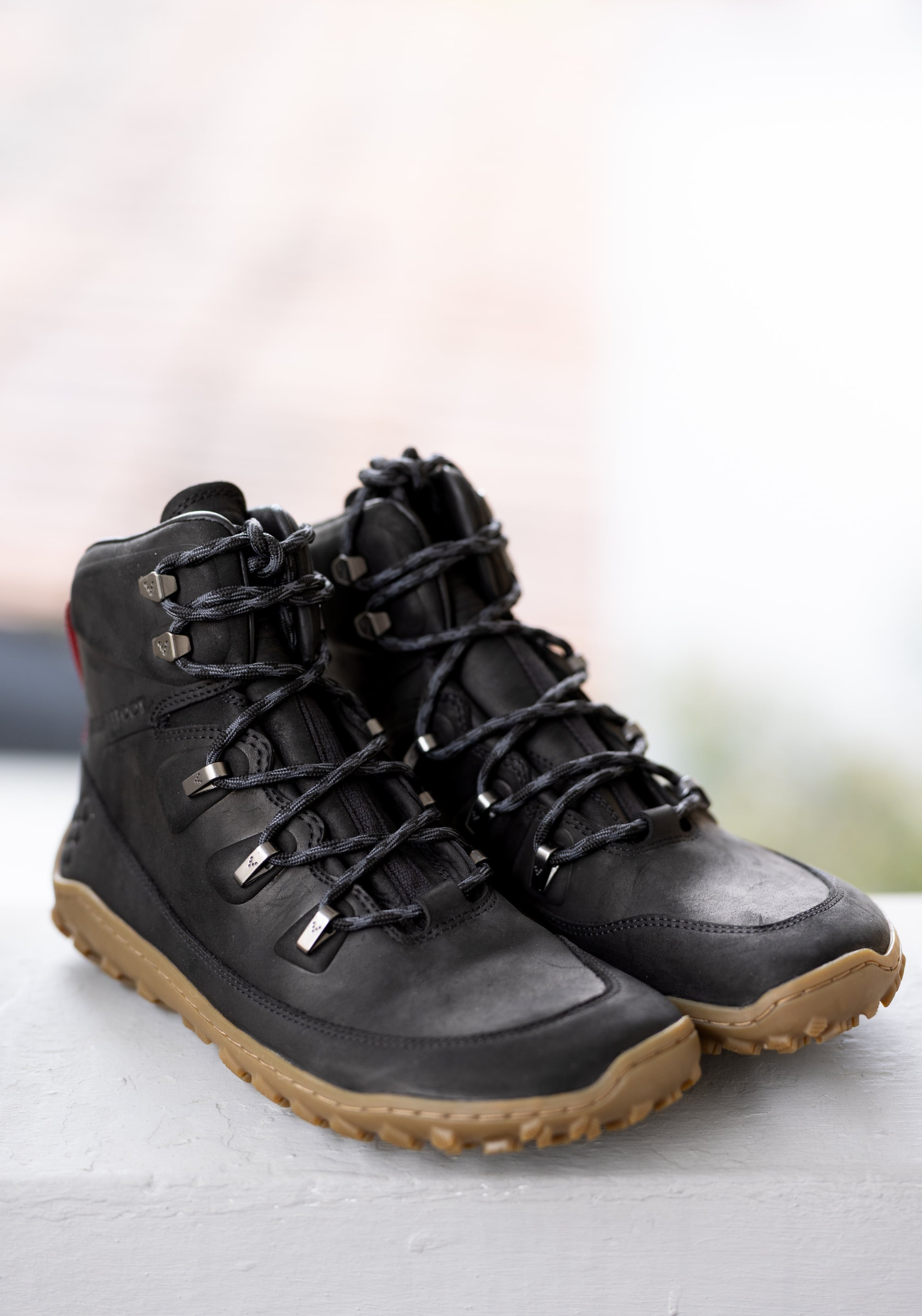 Bocanci drumeție Barefoot din piele - Tracker Leather AT II Men Obsidian