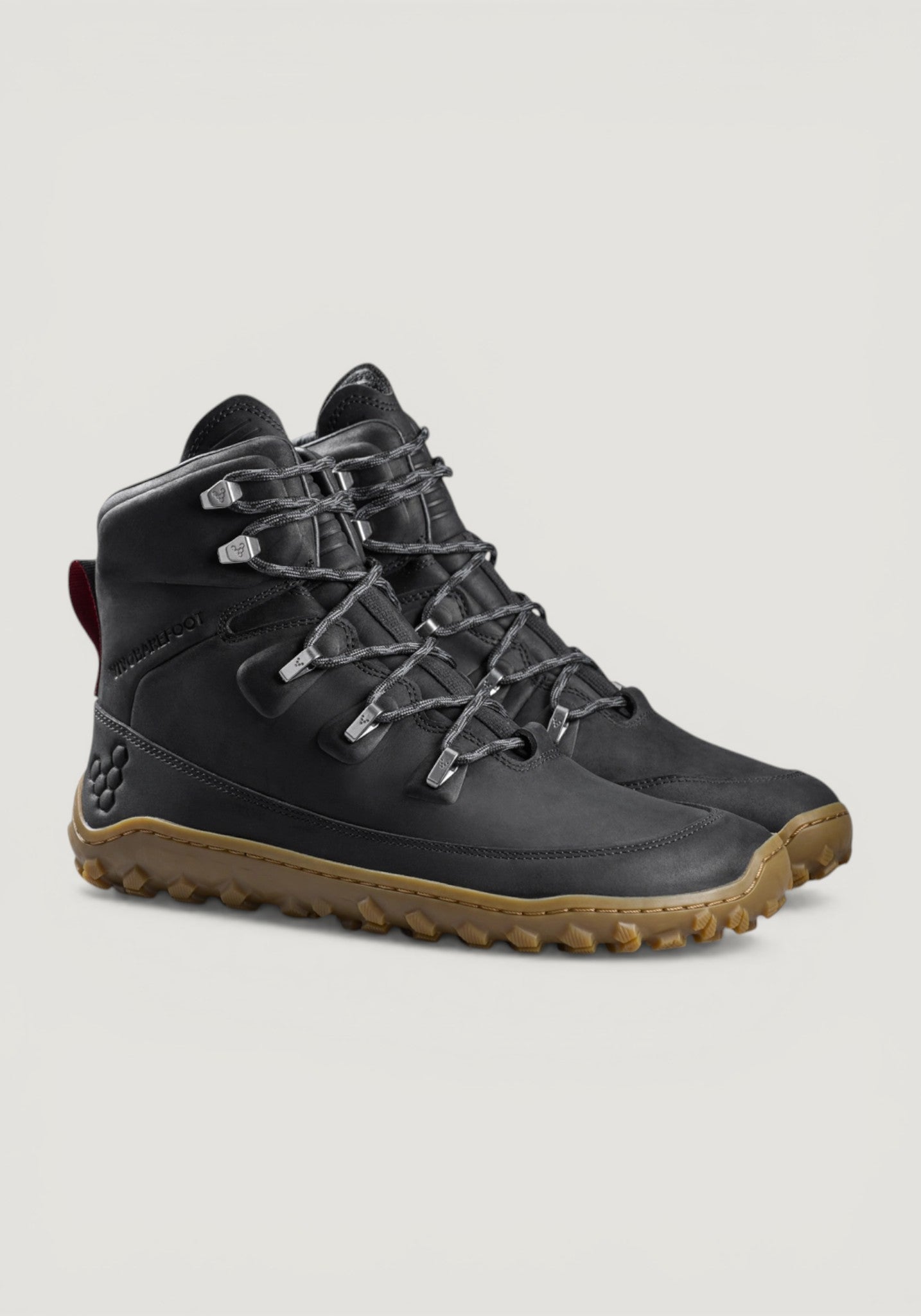 Bocanci drumeție Barefoot din piele - Tracker Leather AT II Men Obsidian