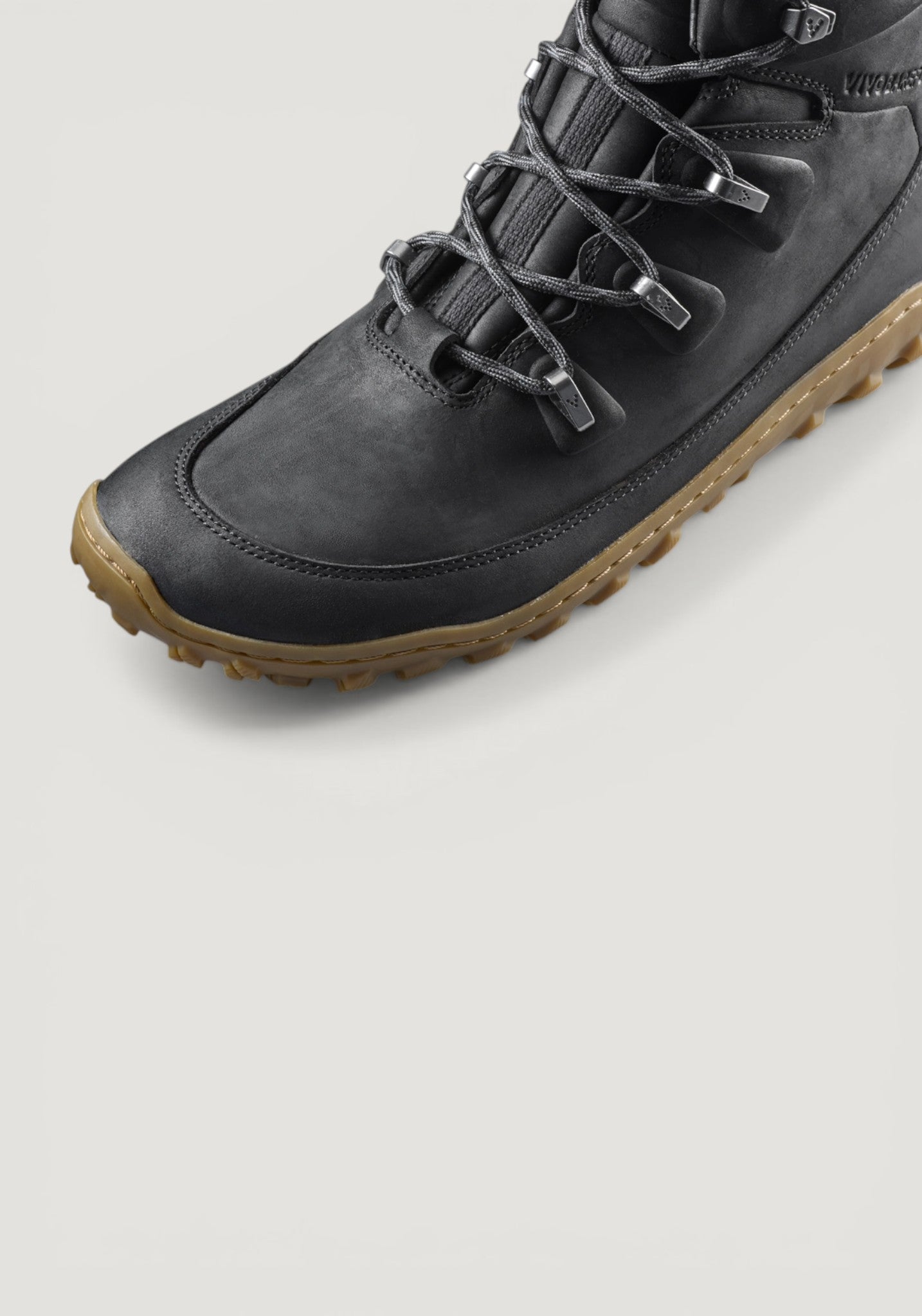 Bocanci drumeție Barefoot din piele - Tracker Leather AT II Men Obsidian