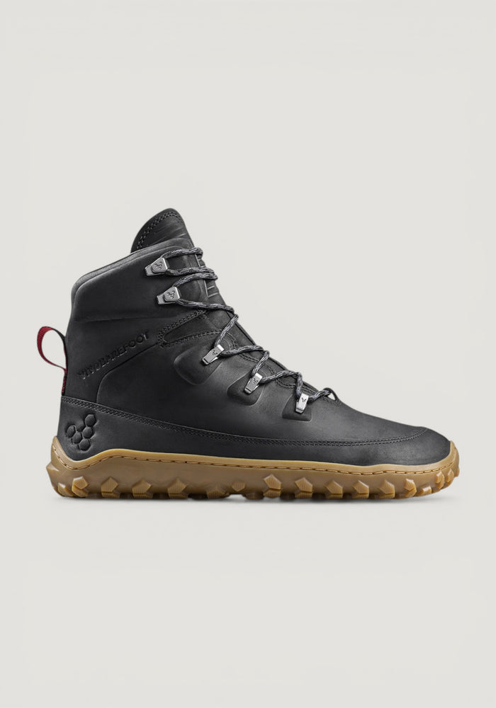 Bocanci drumeție Barefoot din piele - Tracker Leather AT II Women Obsidian