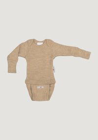 Body/Bluză (2 în 1) lână merinos - Driftwood Taupe