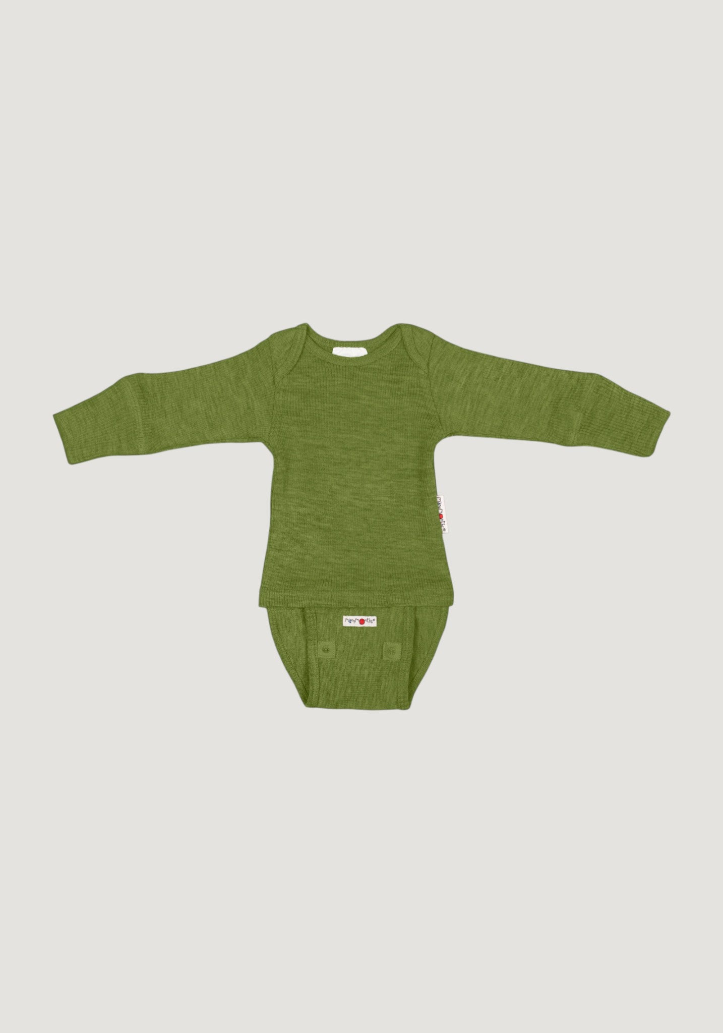 Body/Bluză (2 în 1) lână merinos - Garden Moss Green