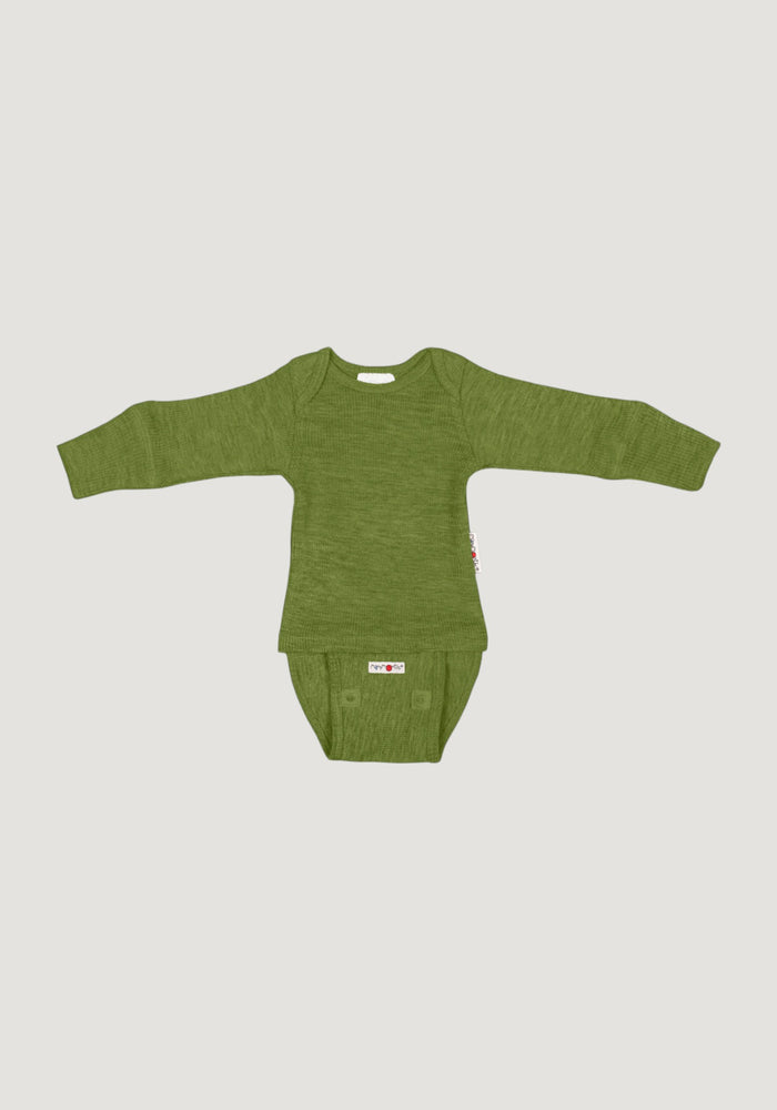 Body/Bluză (2 în 1) lână merinos - Garden Moss Green