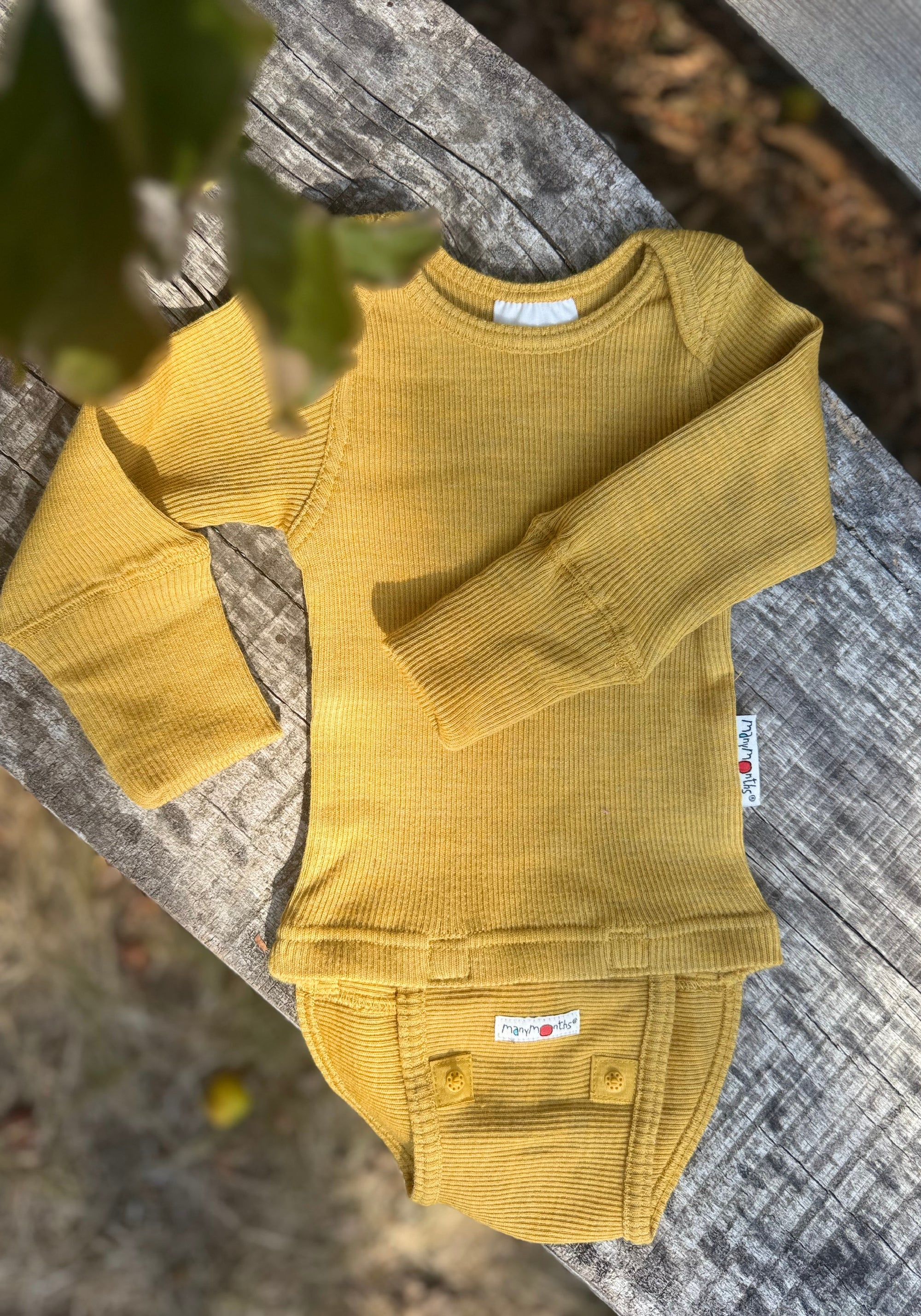 Body/Bluză (2 în 1) din lână merinos - Golden Star