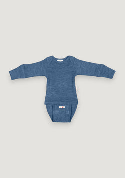 Body/Bluză (2 în 1) din lână merinos - Moondust Blue