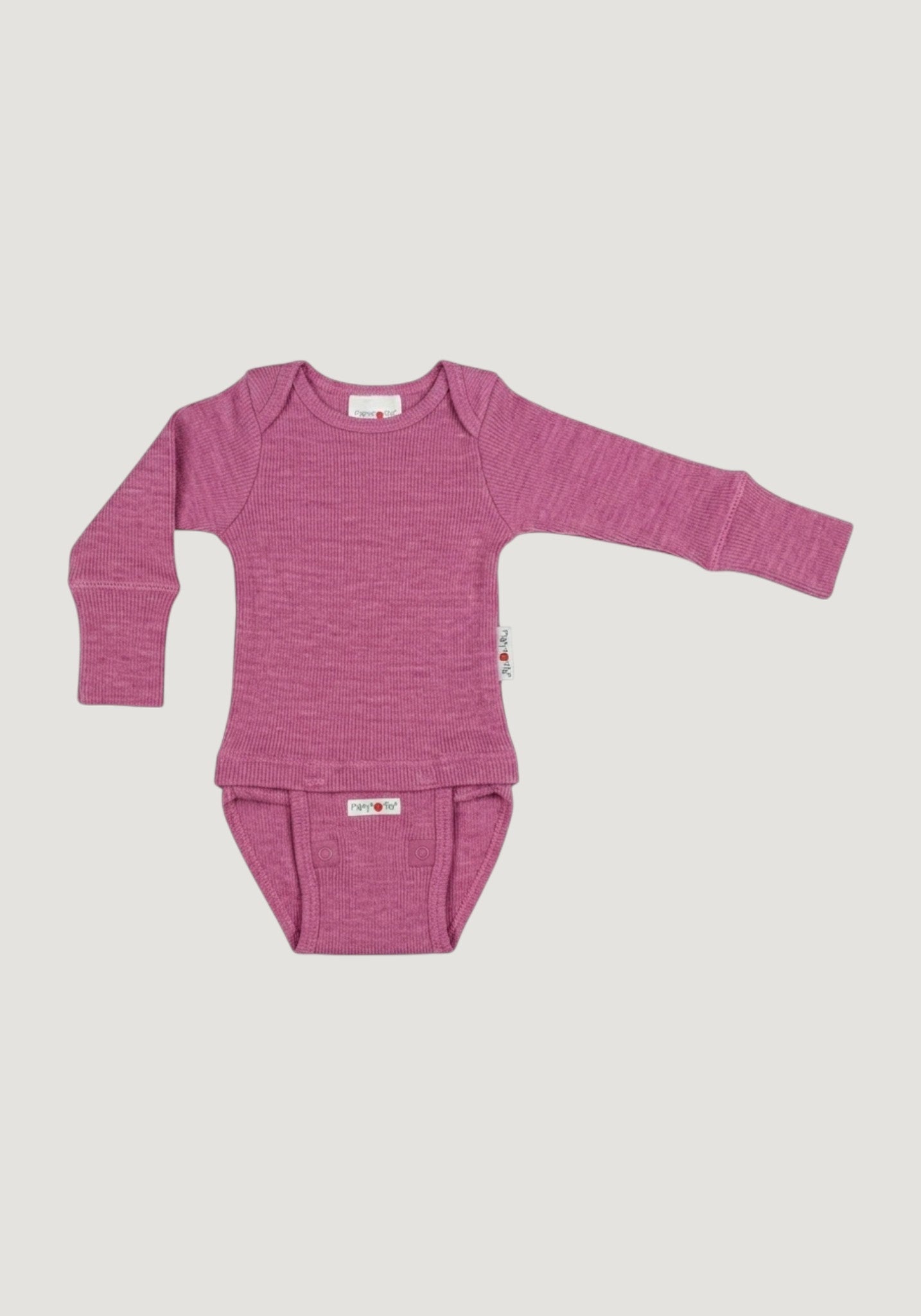 Body/Bluză (2 în 1) din lână merinos - Nebula Pink