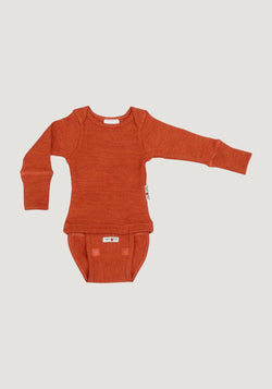 Body/Bluză (2 în 1) lână merinos - Rich Amber