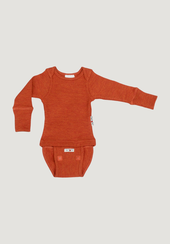 Body/Bluză (2 în 1) lână merinos - Rich Amber