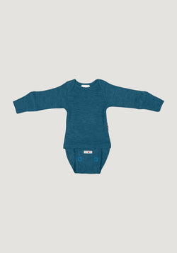 Body/Bluză (2 în 1) lână merinos - Seabreeze Teal