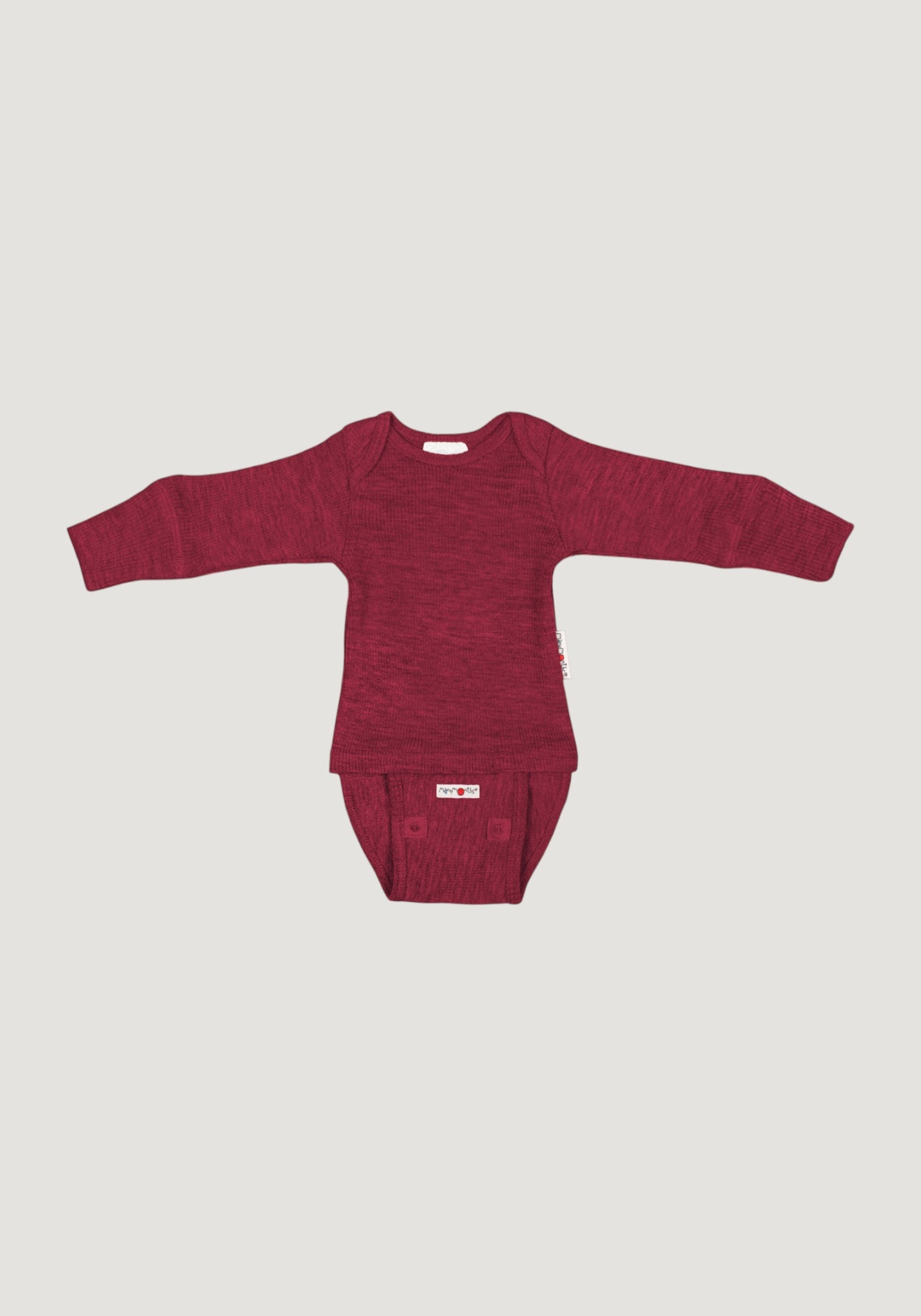 Body/Bluză (2 în 1) lână merinos - Wild Pomegranate