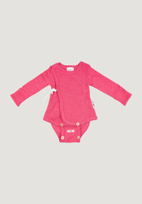 Body/Cardigan (2 în 1) kimono lână merinos - Pop Pink ManyMonths HipHip.ro