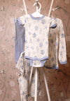 Body din lână merinos - Aqua Flora Light Blue