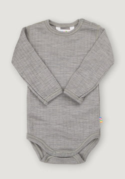 Body din lână merinos - Basic Grey