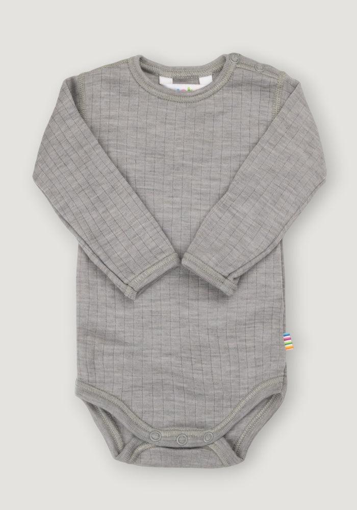 Body din lână merinos - Basic Grey
