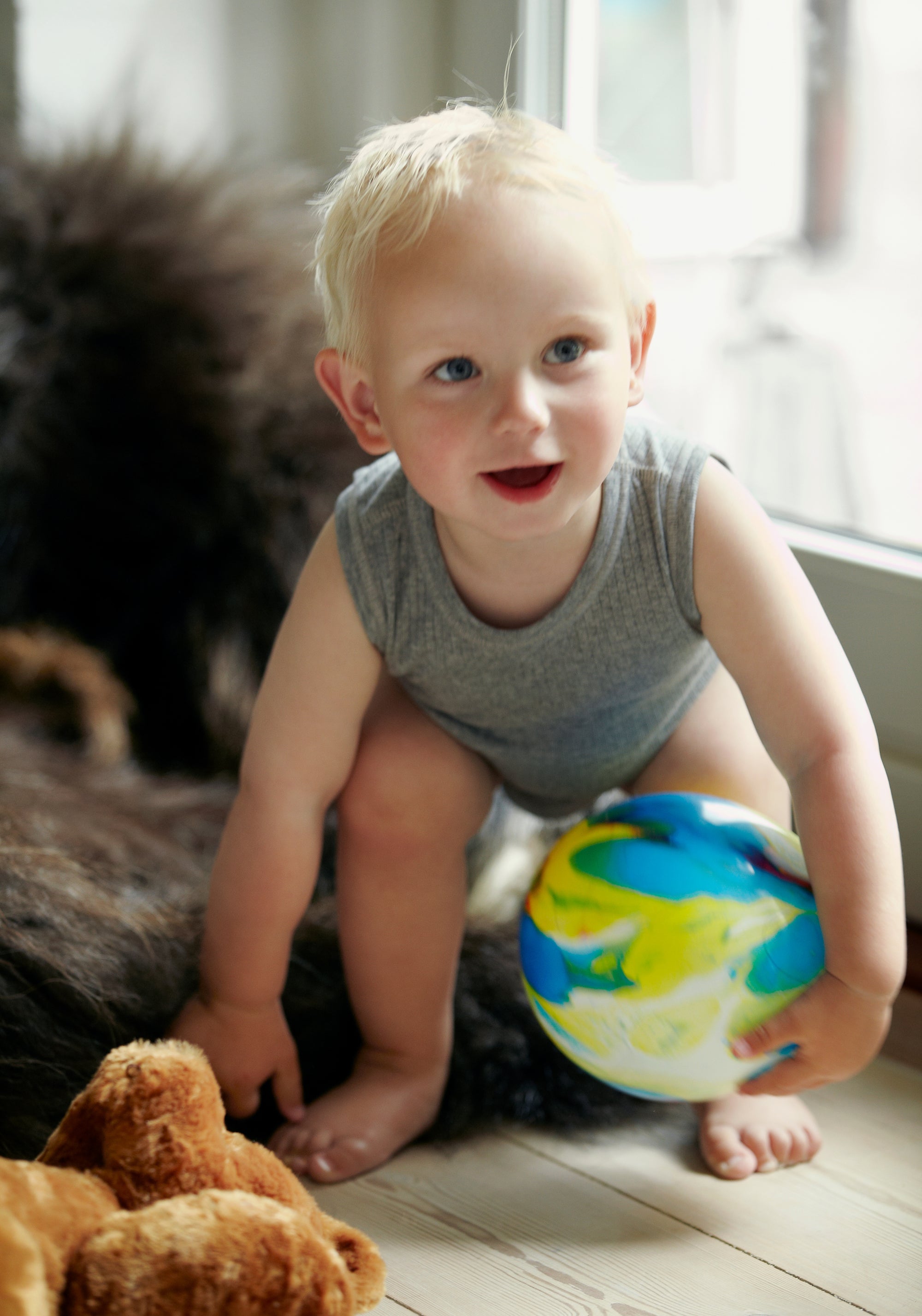 Body din lână merinos - Basic Grey