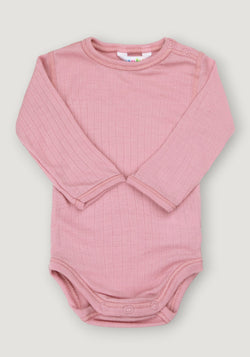 Body din lână merinos - Basic Old Rose