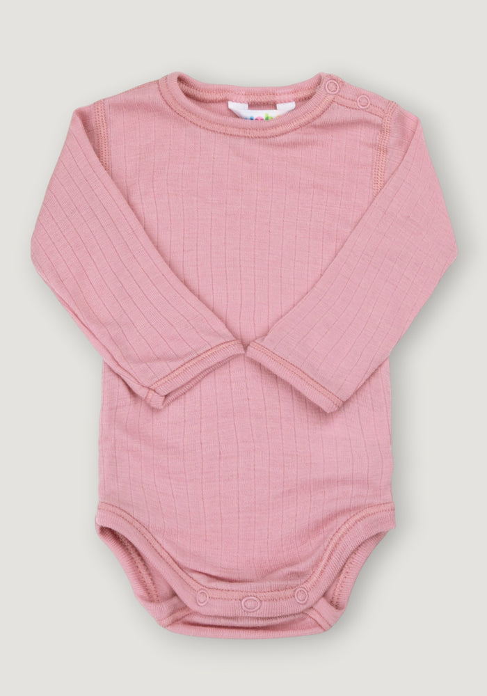 Body din lână merinos - Basic Old Rose