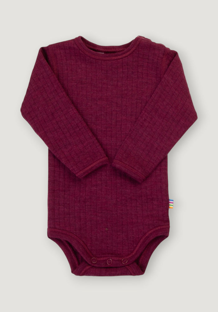 Body din lână merinos - Basic Pink