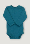 Body din lână merinos - Basic Turquoise