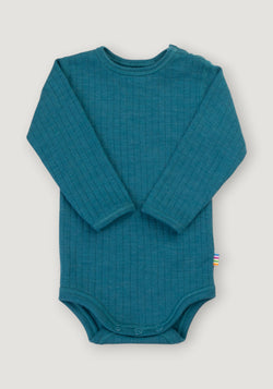 Body din lână merinos - Basic Turquoise
