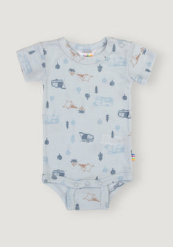 Body din lână merinos - Camping Light Blue
