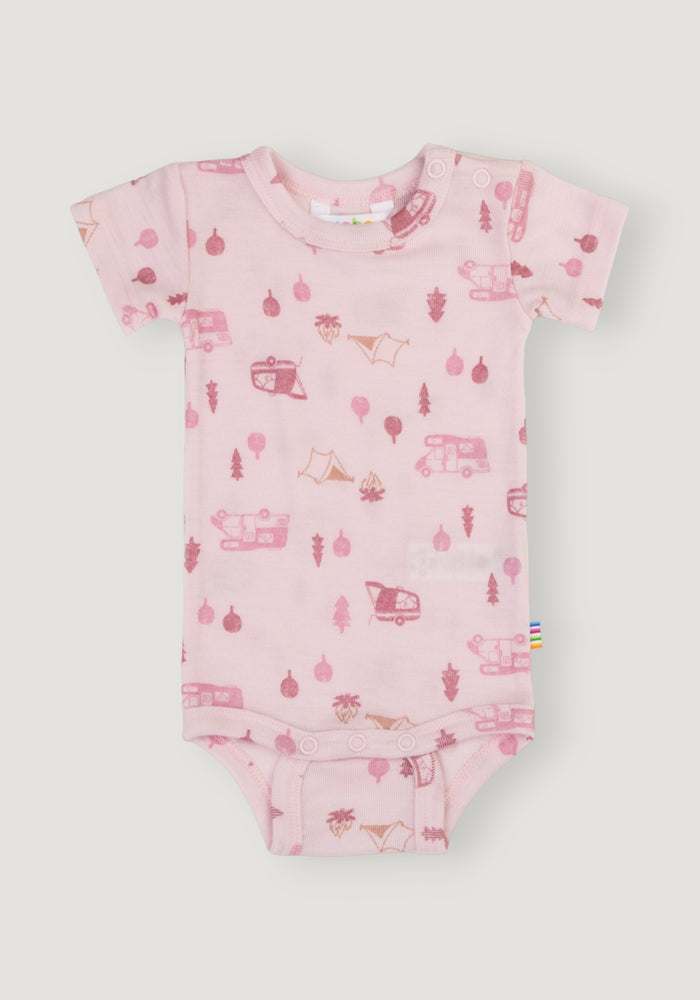 Body din lână merinos - Camping Light Pink