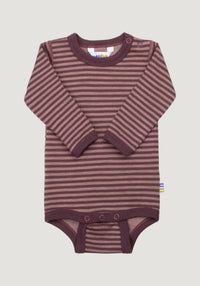 Body lână merinos - Mini Stripe Rose