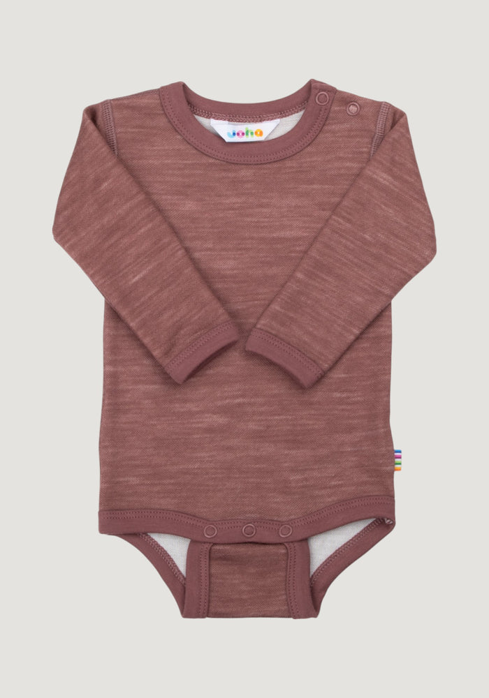 Body din lână merinos și bambus - Goose Dark Rose