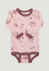 Body din lână merinos și bambus - Goose Light Pink