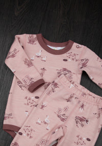 Body din lână merinos și bambus - Goose Light Pink