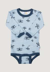 Body din lână merinos și bambus - Propeller Light Blue