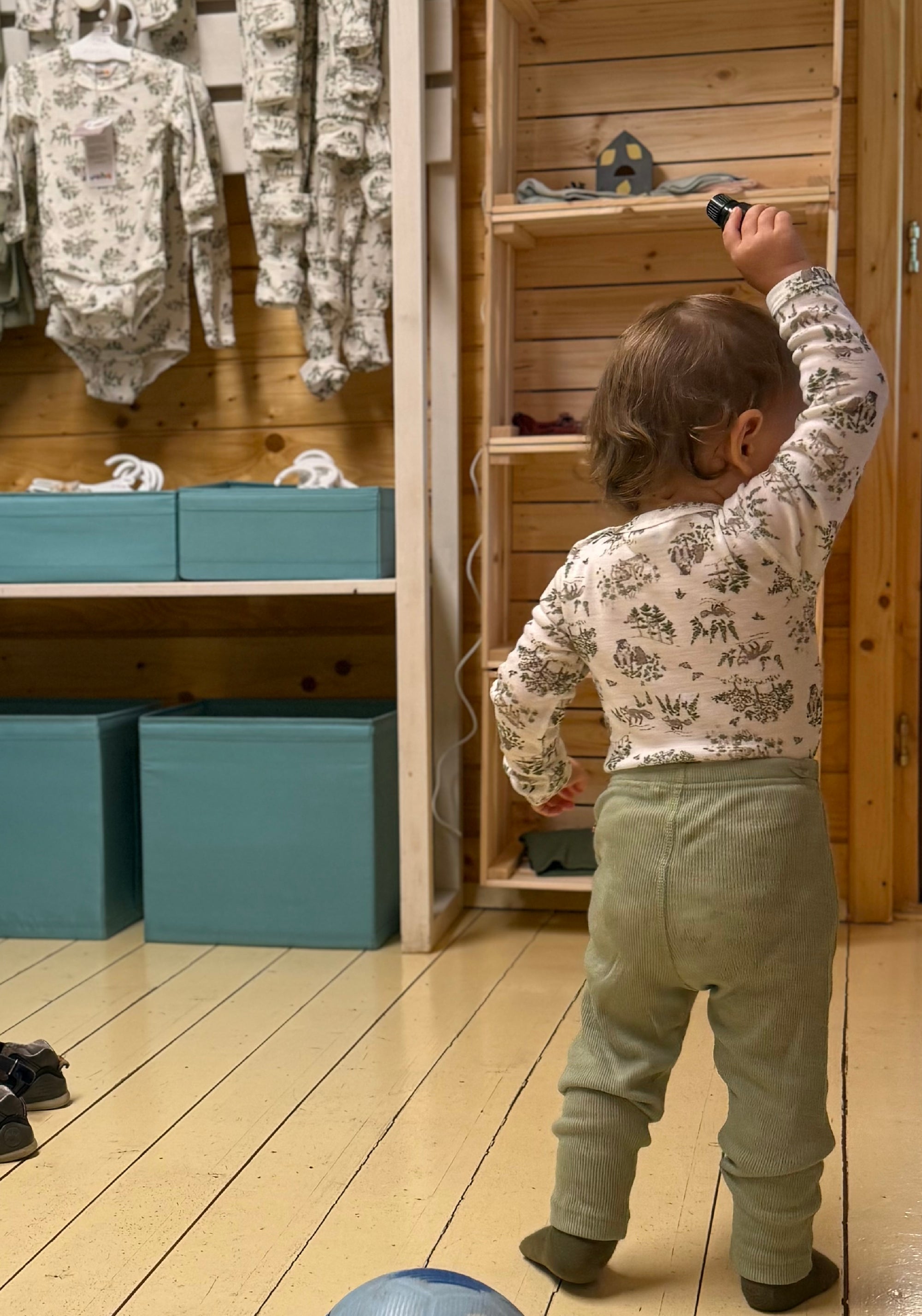 Colanți din lână merinos și mătase - Nature Park Green