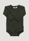 Body lână merinos - Single Wool Melange Moss Green
