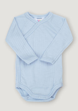 Body kimono din lână merinos - Basic Blue