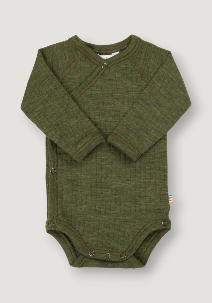 Body kimono lână merinos - Basic Dark Olive 60