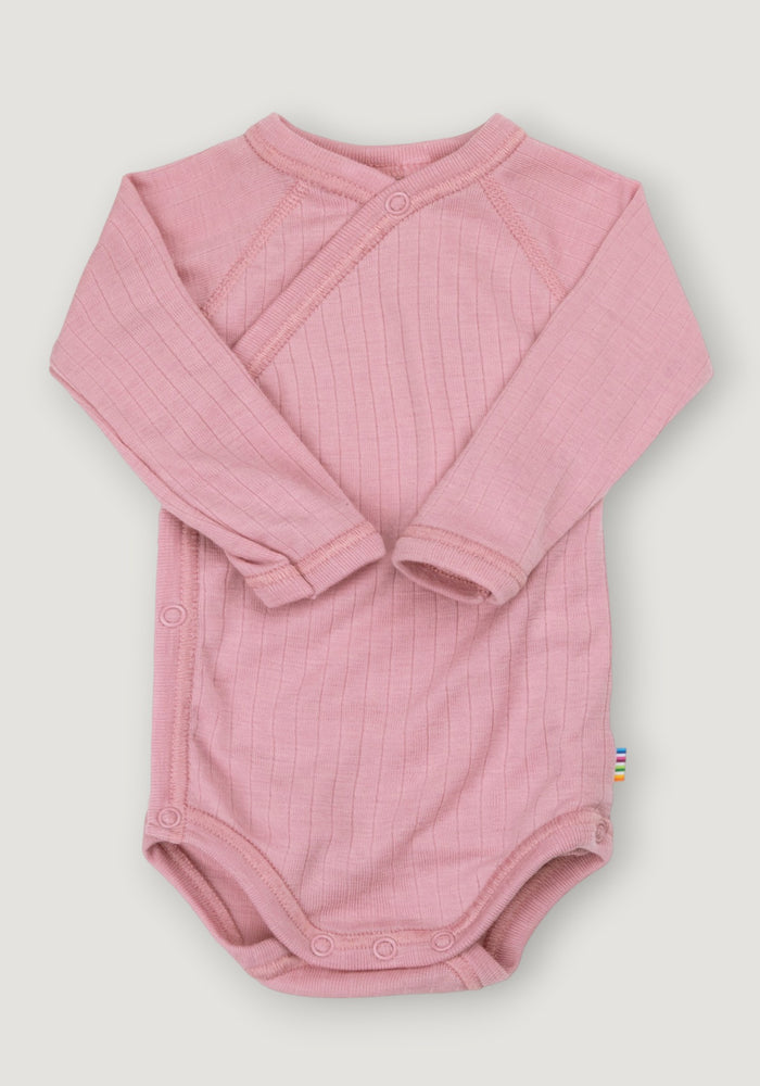 Body kimono din lână merinos - Basic Old Rose