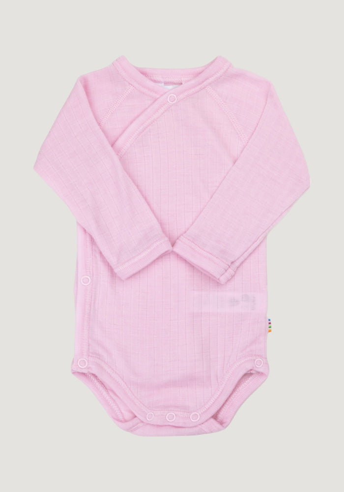 Body kimono din lână merinos - Basic Pink