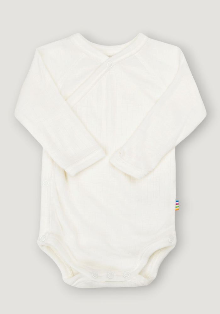 Body kimono din lână merinos - Basic White