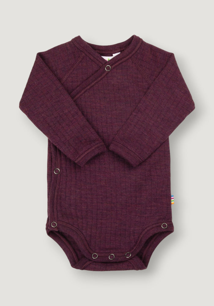 Body kimono lână merinos - Basic Plum 60