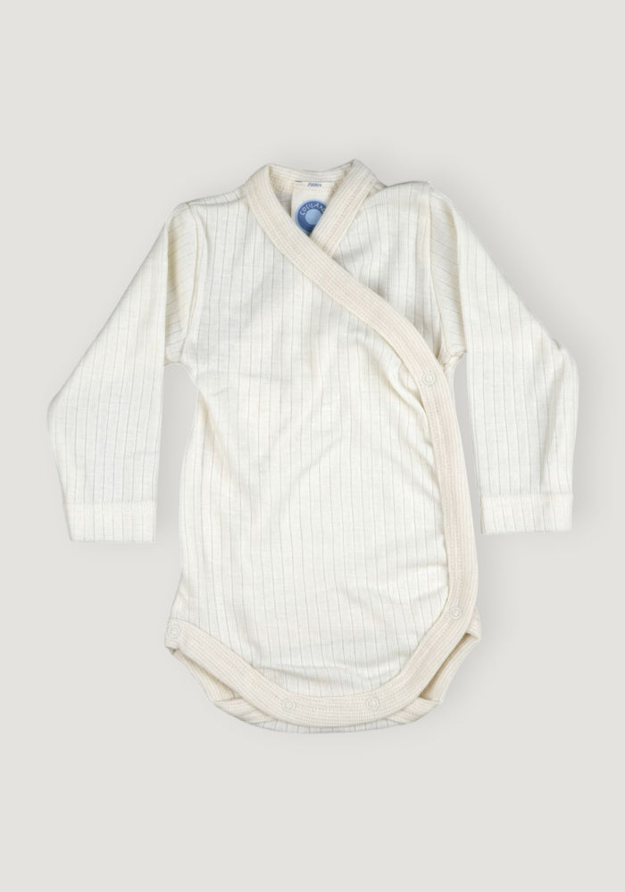Body kimono seamless din lână merinos, mătase și bumbac - Natur
