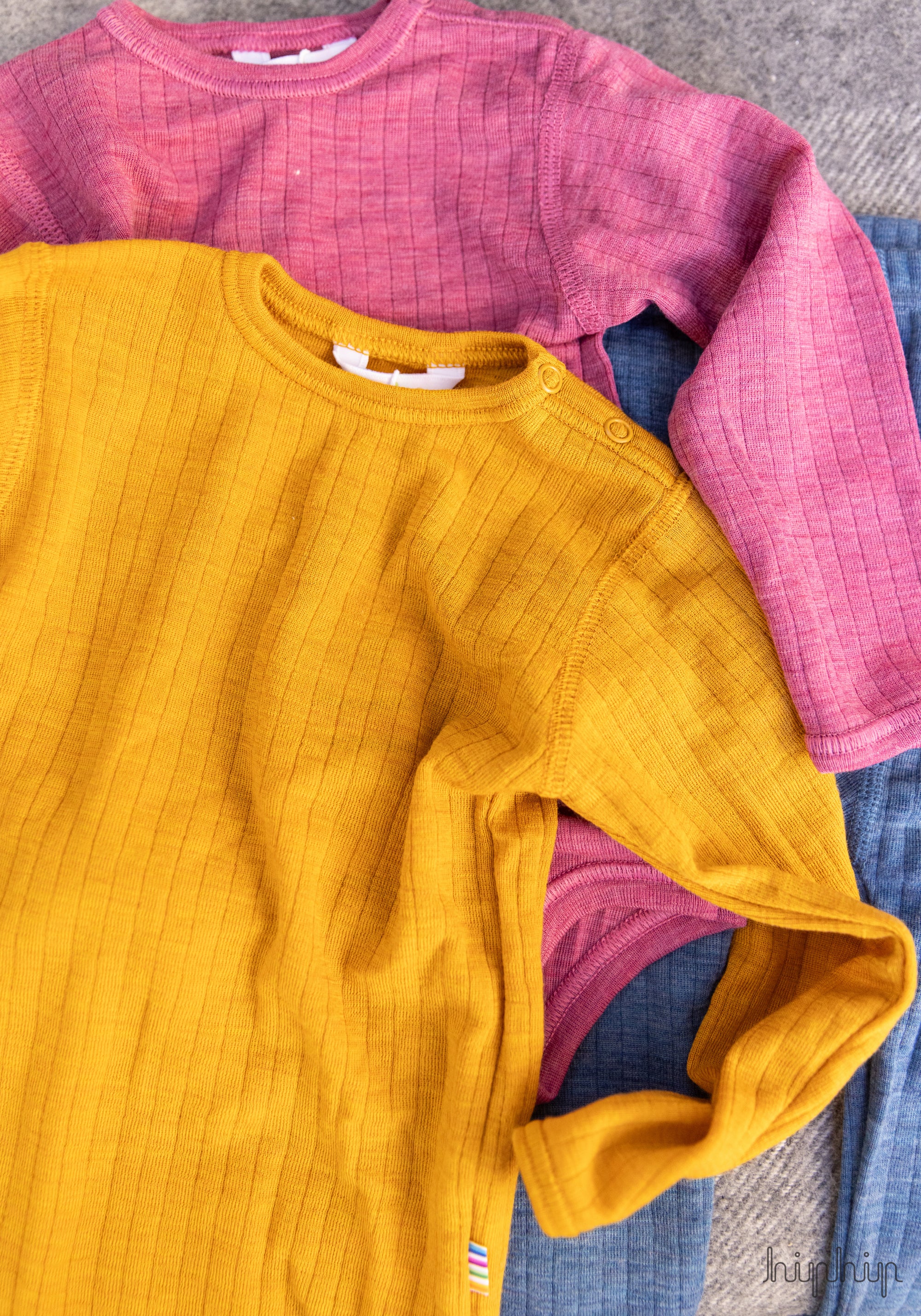 Body din lână merinos - Basic Pink