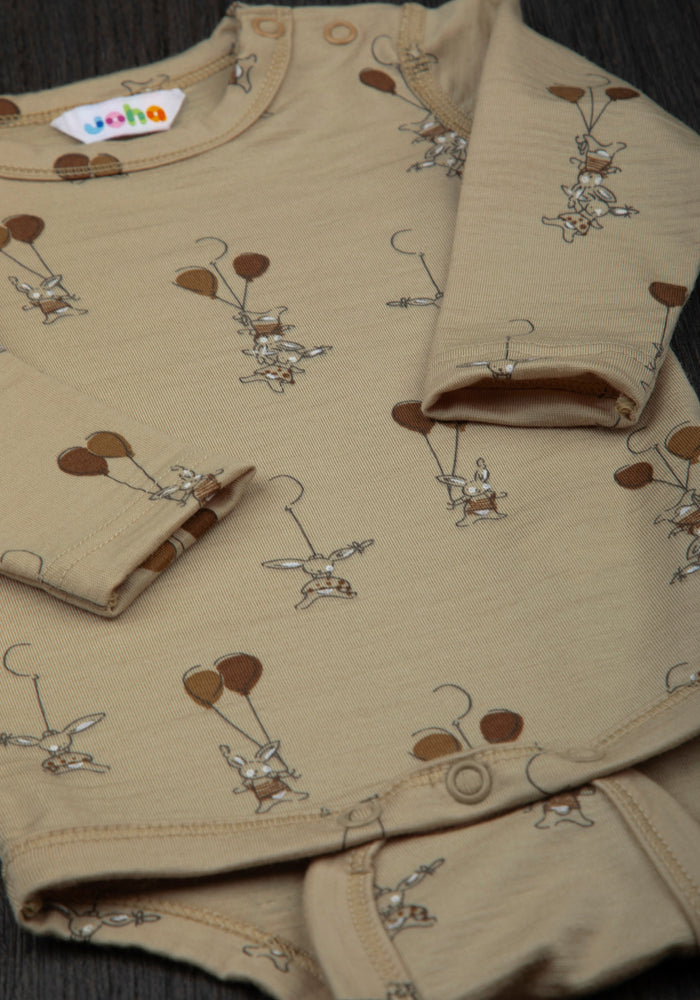 Body lână merinos extrafină - Balloon Bunny Beige
