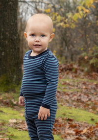 Body lână merinos - Mini Stripe Blue