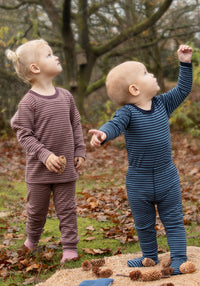 Body lână merinos - Mini Stripe Rose