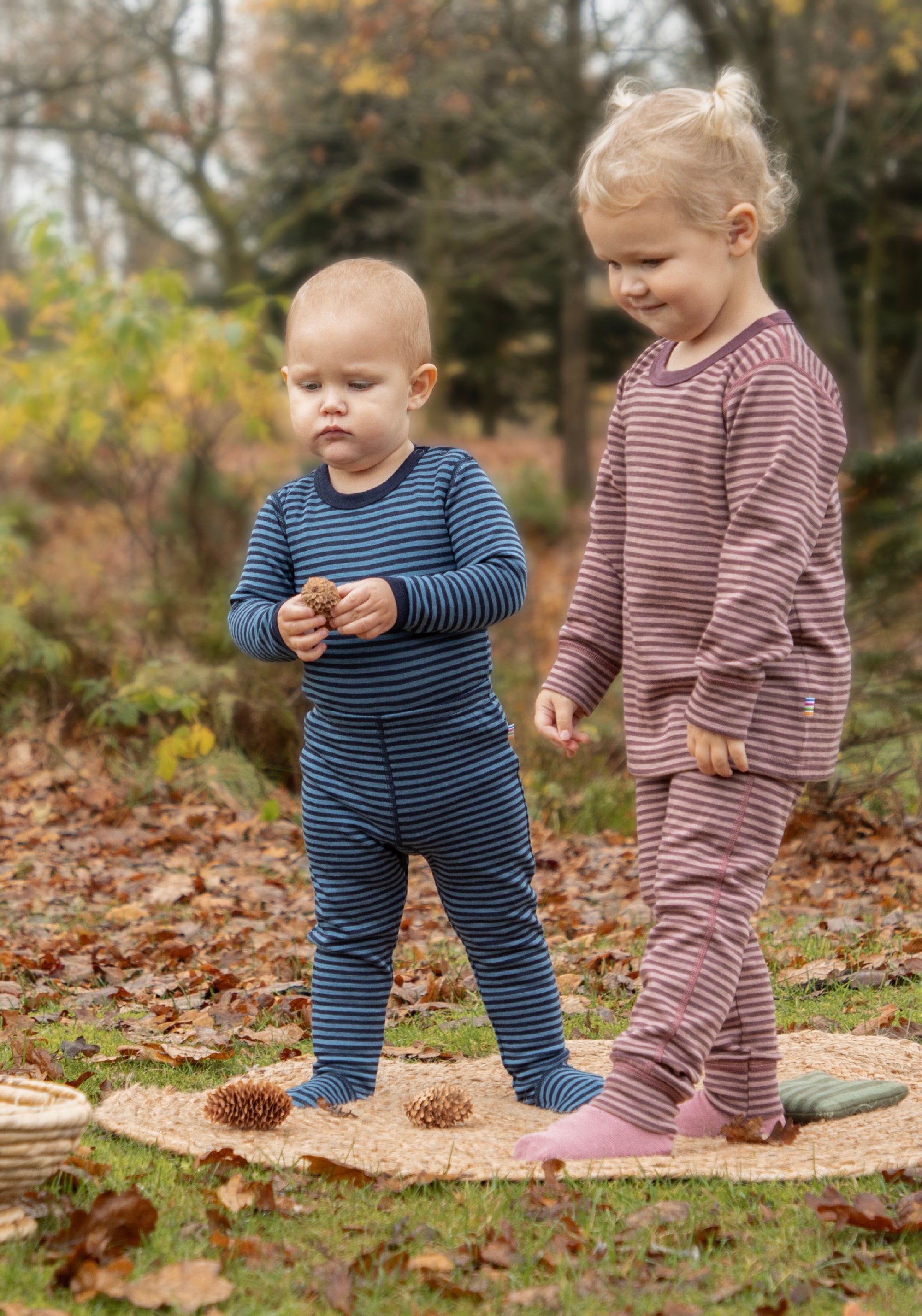 Body lână merinos - Mini Stripe Rose