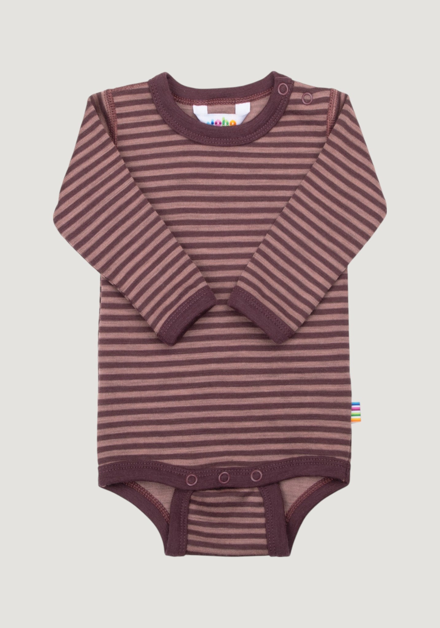 Body lână merinos - Mini Stripe Rose