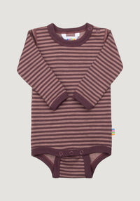 Body lână merinos - Mini Stripe Rose