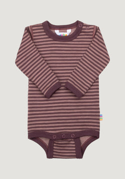 Body lână merinos - Mini Stripe Rose