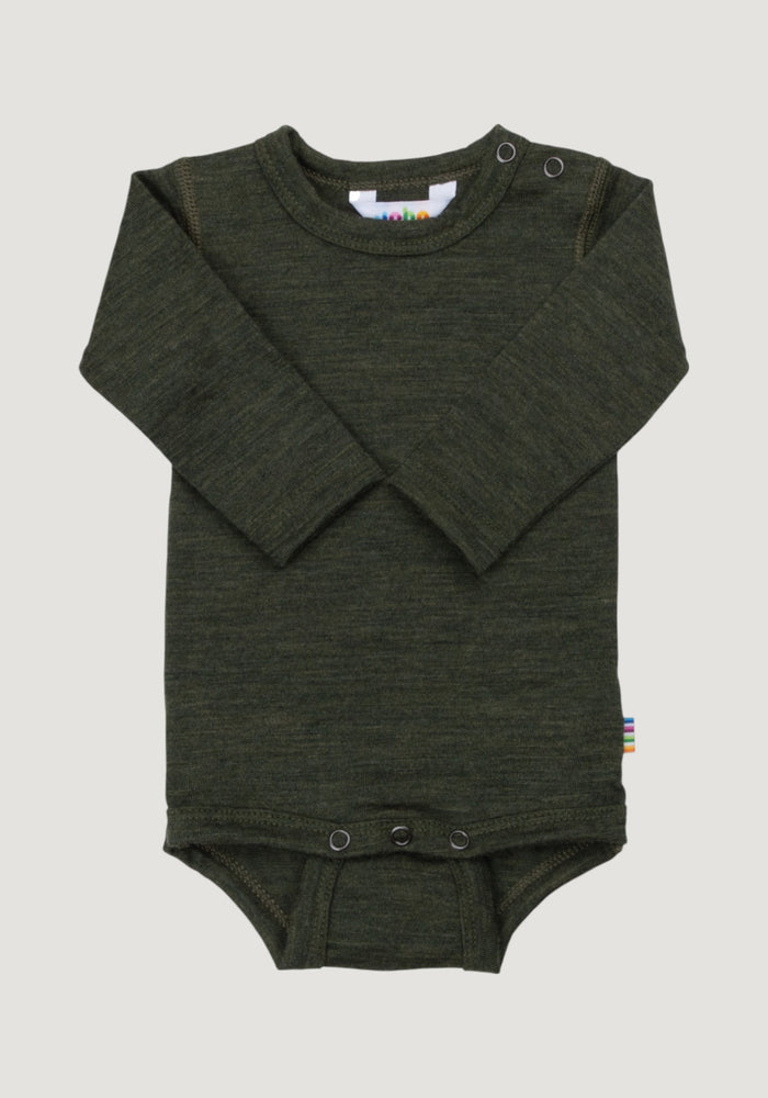 Body lână merinos - Single Wool Melange Moss Green